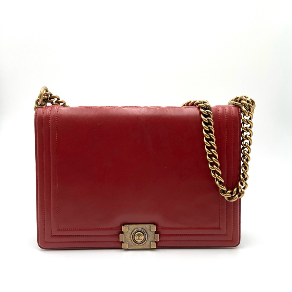 đź’ĄSOLDđź’ĄChanel XL Reverso Burgundy Boy Bag - Picture 2 of 11
